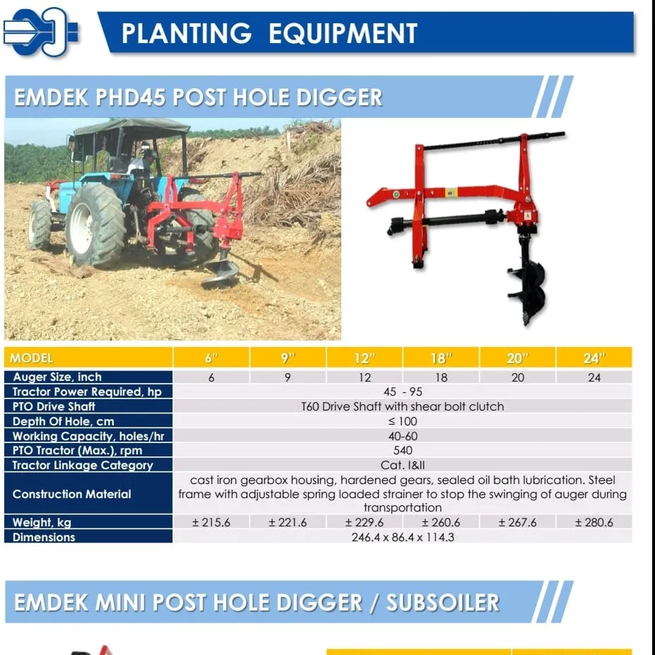 PHD 45 POST HOLE DIGGER -AUGER 24 INCHI