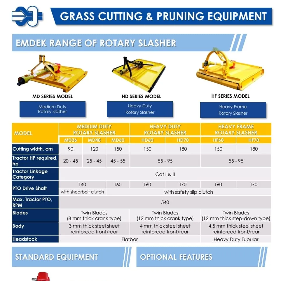 ROTARY SLASHER TRACTOR 45-95 HP MODEL MD48